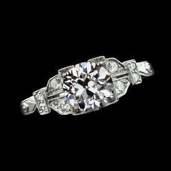 Vintage Style Round Old Mine Cut Diamond Ring 3 Carats Jewelry