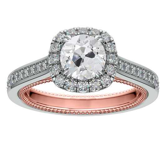 natural round diamond 3.75ct ring front view