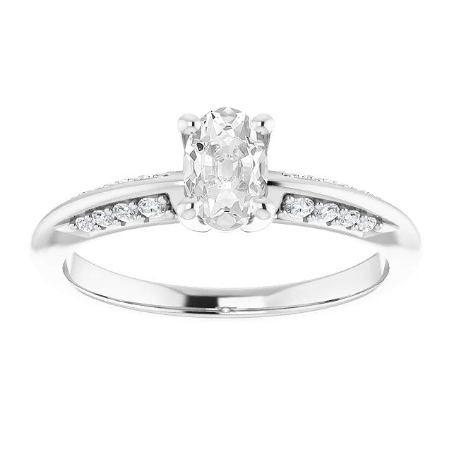Wedding Oval Old Miner Diamond Ring Prong Set Jewelry