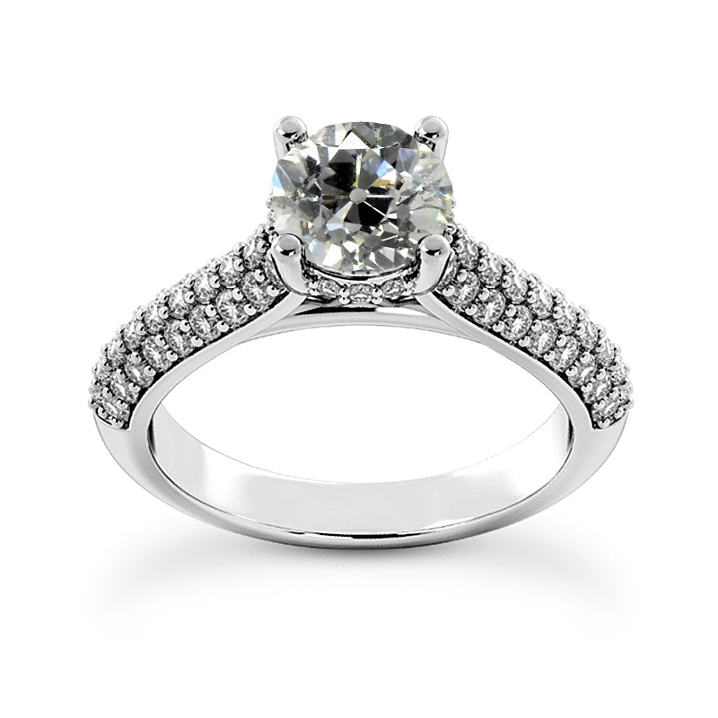 Wedding Ring Old Miner Diamond Prong Pave Set Jewelry 