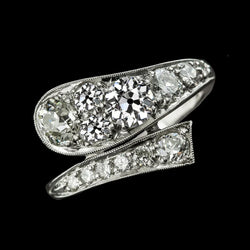 Genuine   Wedding Ring Old Cut Round Diamond Twisted Shank 3.50 Carats