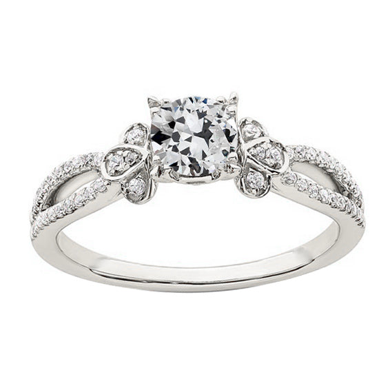 Wedding Ring Old Miner Cut Diamond Gold