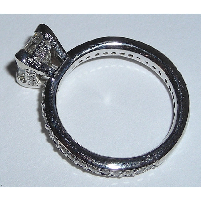 Diamond Fancy Engagement Ring Set White Gold 3.50 Carats