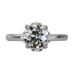 Genuine   Wedding Ring Round Old Cut Diamond 4.50 Carats 4 Prong Set