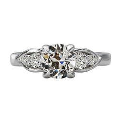 Real  Wedding Ring Round Old European Diamond Ladies Jewelry 4.50 Carats
