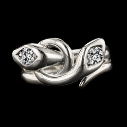 Wedding Ring Round Old Mine Cut Genuine Natural Earth Mined Diamond Snake Style 2 Carats
