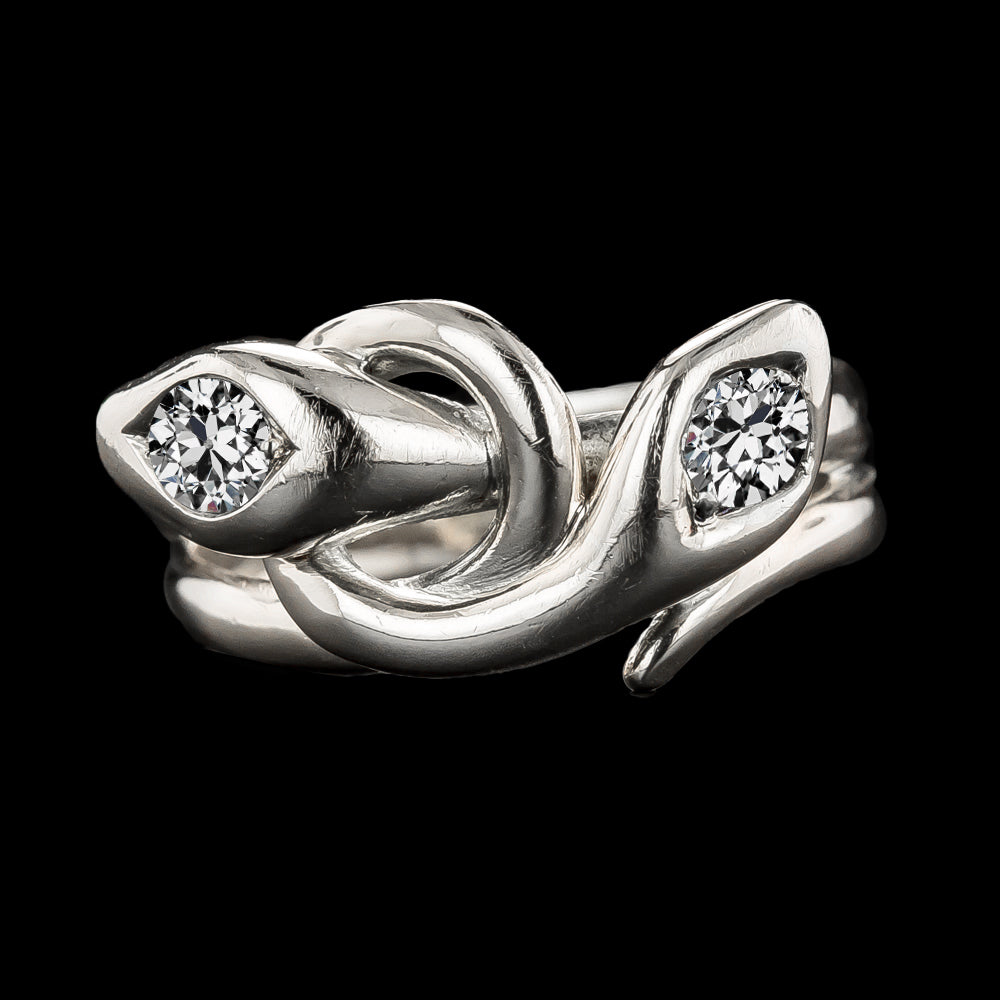 Women's Wedding anniversary White Gold  Ring Round Old Mine Cut