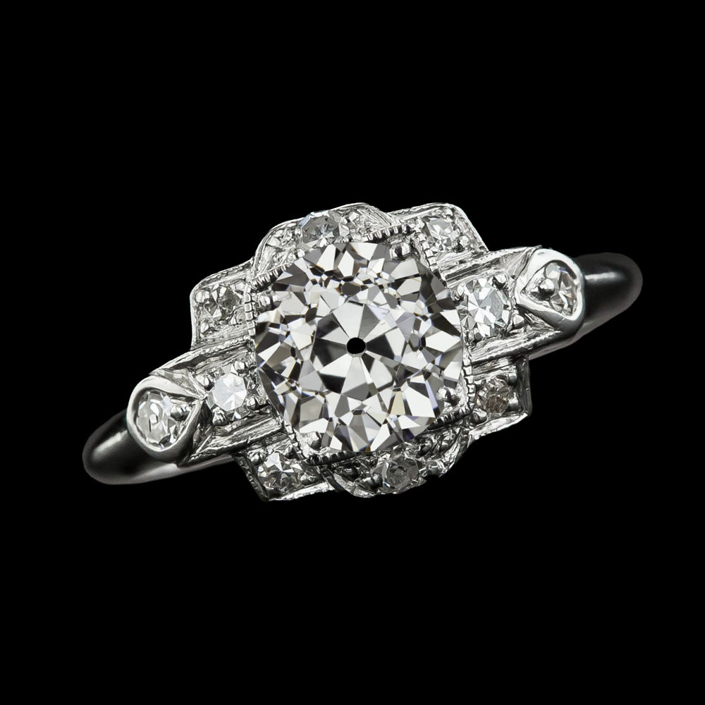Wedding Ring Round Old Miner Diamonds