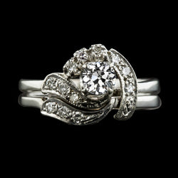 Wedding Ring Set Round Old Miner Diamond 2.25 Carats Ladies Jewelry