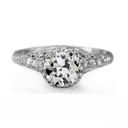 Wedding Ring With Accents Old Mine Cut Genuine Natural Earth Mined Diamond Gold Jewelry 3 Carats