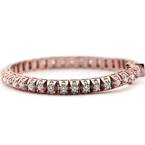 Tennis Bracelet 6.35 Carats Women Rose Gold 14K