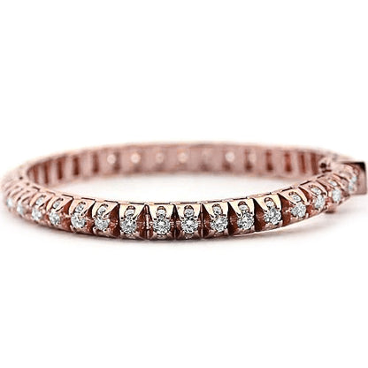 Tennis Bracelet 6.35 Carats Women Rose Gold 14K
