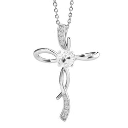 White Gold 14K Cross Real Pendant Old Mine Cut Natural Earth Mined Diamond 2 Carats
