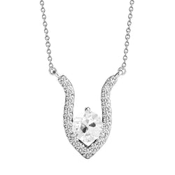 White Gold 14K Real Natural Earth Mined Diamond Pendant Round Old Miner V Shape 3 Carats