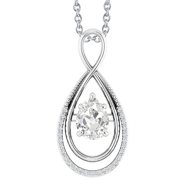 White Gold Diamond Pendant Old Miner Cut