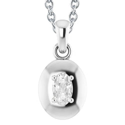 White Gold 14K Jewelry Diamond Pendant Oval Old Cut 1.50 Cartas