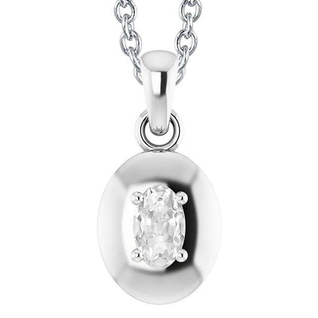 White Gold Jewelry Diamond Pendant Old Miner Cut