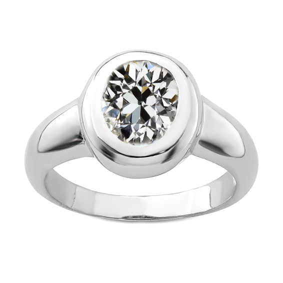 natural oval diamond 3ct watch front view