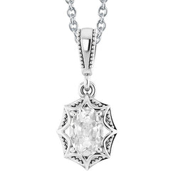 White Gold 14K Oval Old Miner Natural Earth Mined Diamond Pendant Star Style 3 Carats
