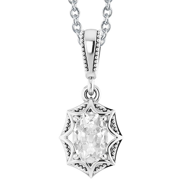 White Gold Old Miner Diamond Pendant Star Style