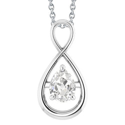 White Gold 14K Pear Old Miner Real Natural Earth Mined Diamond Pendant Prong Set 1.50 Carats