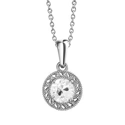 White Gold 14K Solitaire Natural Earth Mined Diamond Pendant Round Old Miner 1 Carat