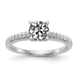 White Gold Anniversary Ring Round Old Miner Real Natural Earth Mined Diamond 2.75 Carats