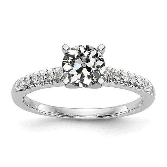 Wedding Anniversary White Gold Ring Old Miner Diamond