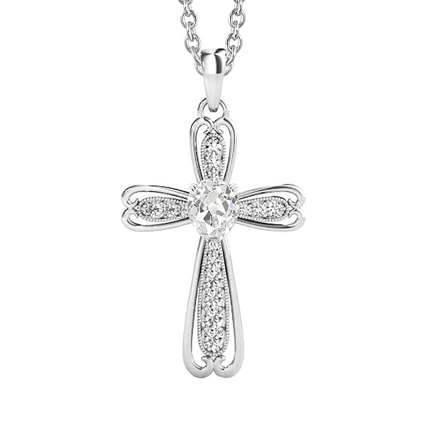 natural round diamond 2ct pendant front view
