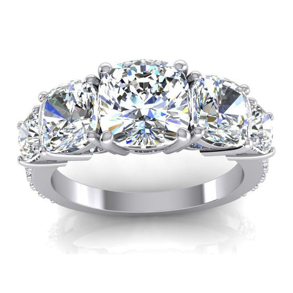 White Gold Cushion Diamond Engagement Ring
