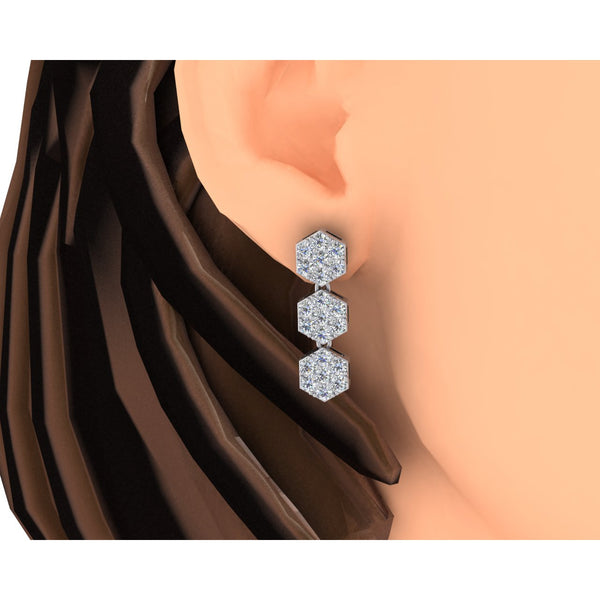 White Gold Diamond Hanging Earrings