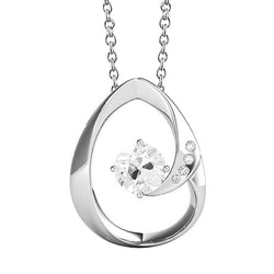 White Gold Natural Earth Mined Diamond Pendant Jewelry Round Old Cut 1.50 Carats 14K