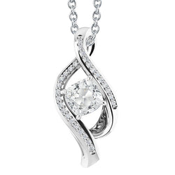 White Gold Natural Earth Mined Diamond Pendant Round & Cushion Cut Old Miner 3.50 Carats