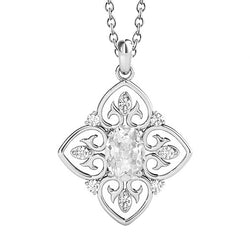 White Gold Real Natural Earth Mined Diamond Pendant Round & Oval Old Miner 3 Carats Prong Set