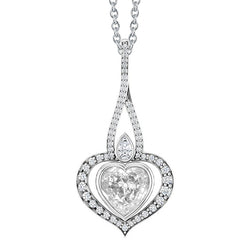 White Gold Natural Earth Mined Diamond Pendant Round & Pear Old Cut Bezel Set 3 Carats
