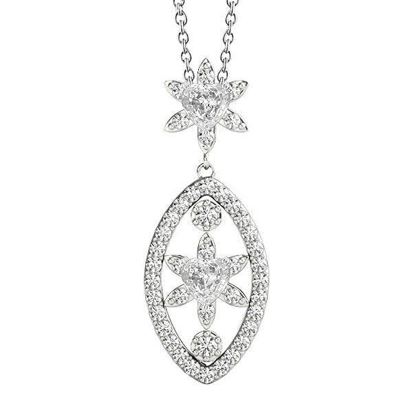 White Gold Diamond Pendant With Chain Old Miner