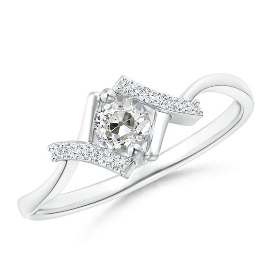 White Gold Diamond Ring Old Miner Jewelry