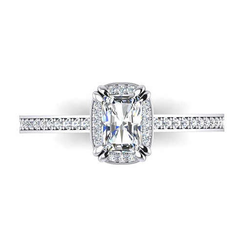 2 Carat Radiant Cut Diamond Ring Cathedral Setting Gold 14K