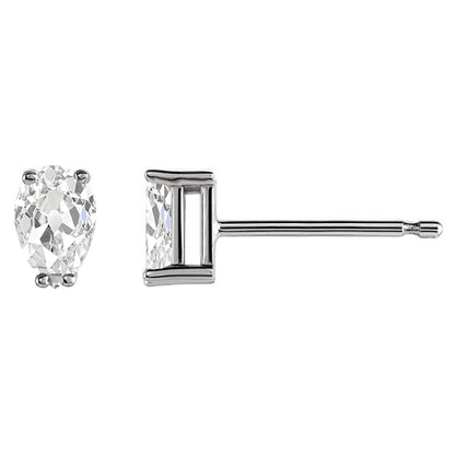 natural pear diamond 4ct earring side angle