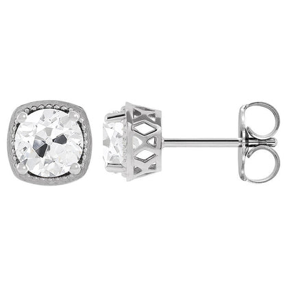 natural round diamond 4ct earring side angle