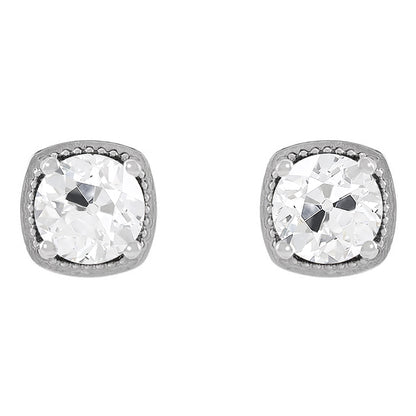 natural round diamond 4ct earring front view