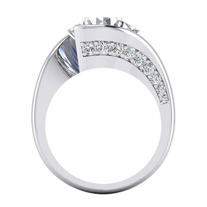 Natural Diamond Engagement Ring Tension Like With Accents