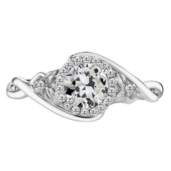 Real  White Gold Halo Old Miner Real Diamond Wedding Ring 3 Carats