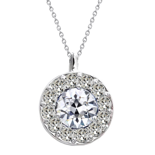 natural round diamond 3ct pendant front view
