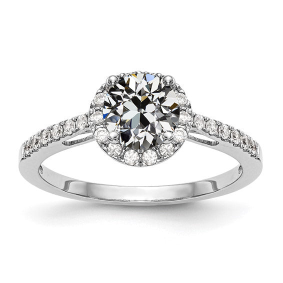 Halo Wedding Ring Old Cut Diamond