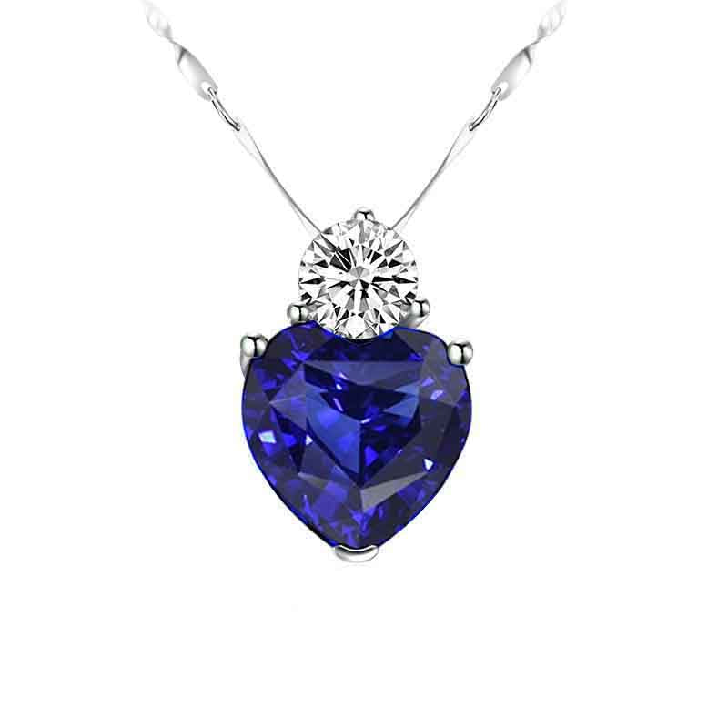 White Gold Sri Lankan Sapphire Diamond Pendant