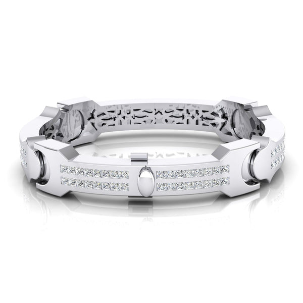 White Gold Men's Bracelet 14.25 mm wide Diamond Jewelry
