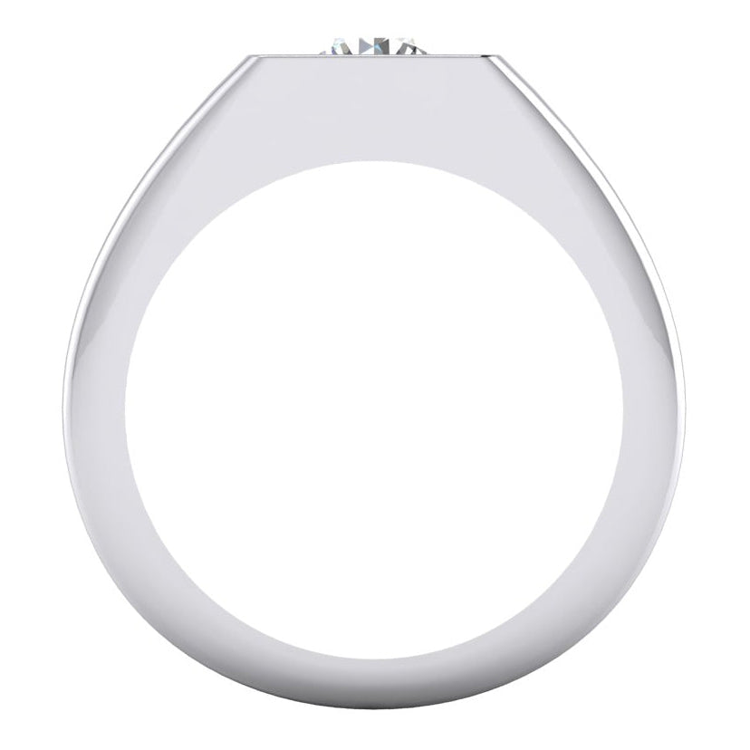 1 Carat F VS1 Diamond Men's Solitaire Ring 14K White Gold