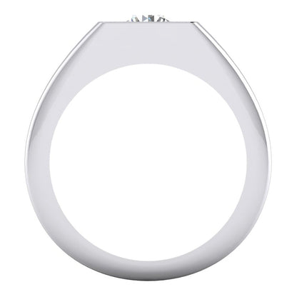 1 Carat F VS1 Diamond Men's Solitaire Ring 14K White Gold