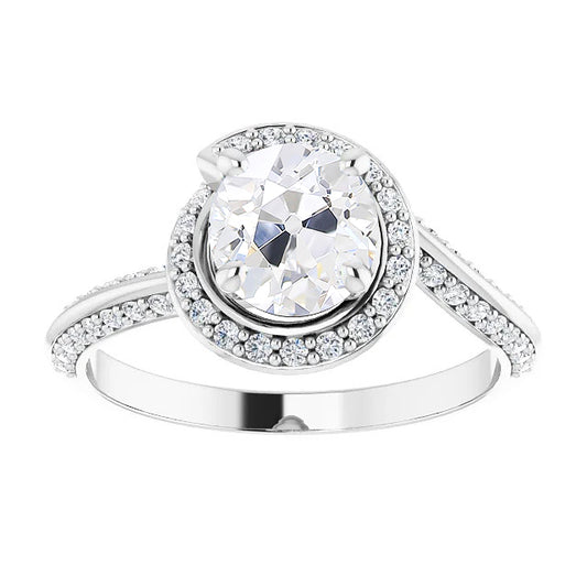 natural round diamond 5.25ct ring front view